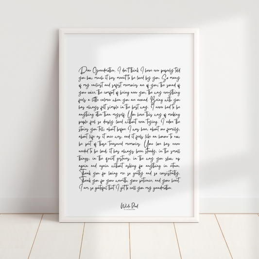 'Dear Grandmother' digital printable