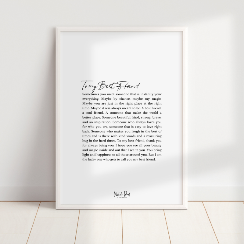 'To my Best Friend' digital printable