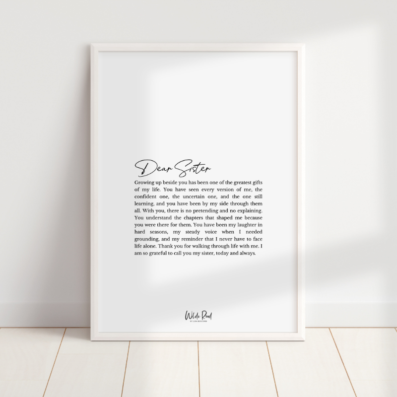 'Dear Sister' digital printable