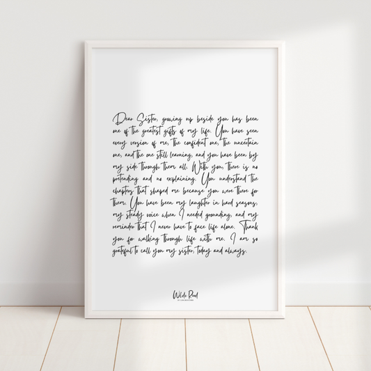 'Dear Sister' digital printable