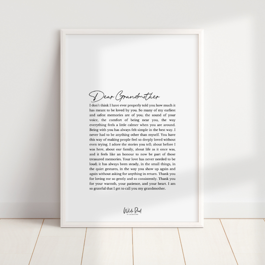 'Dear Grandmother' digital printable