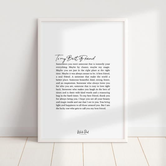 'To my Best Friend' digital printable