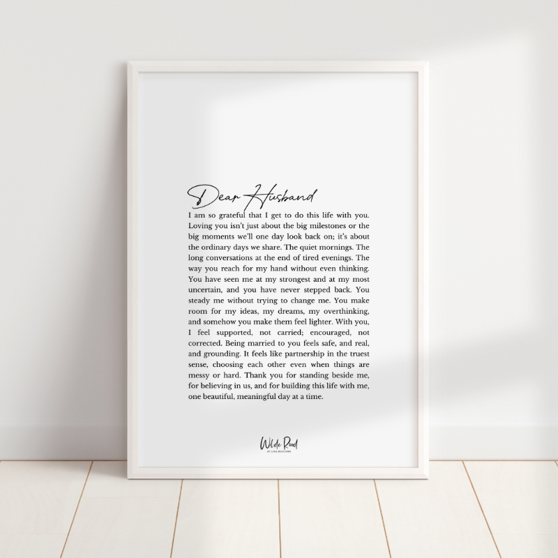 'Dear Husband' digital printable