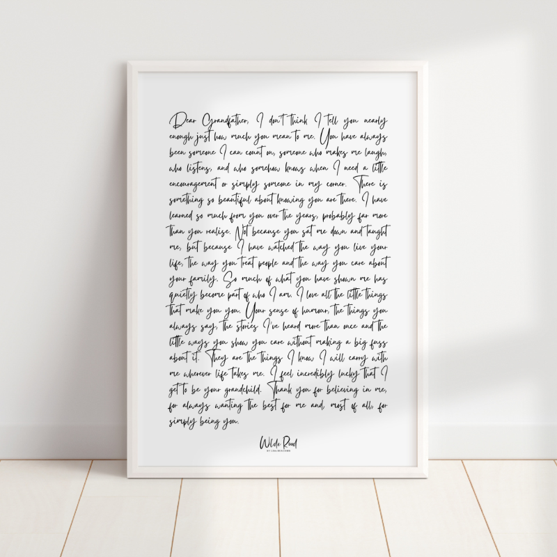'Dear Grandfather' digital printable