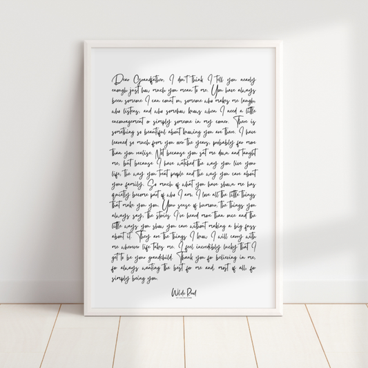 'Dear Grandfather' digital printable