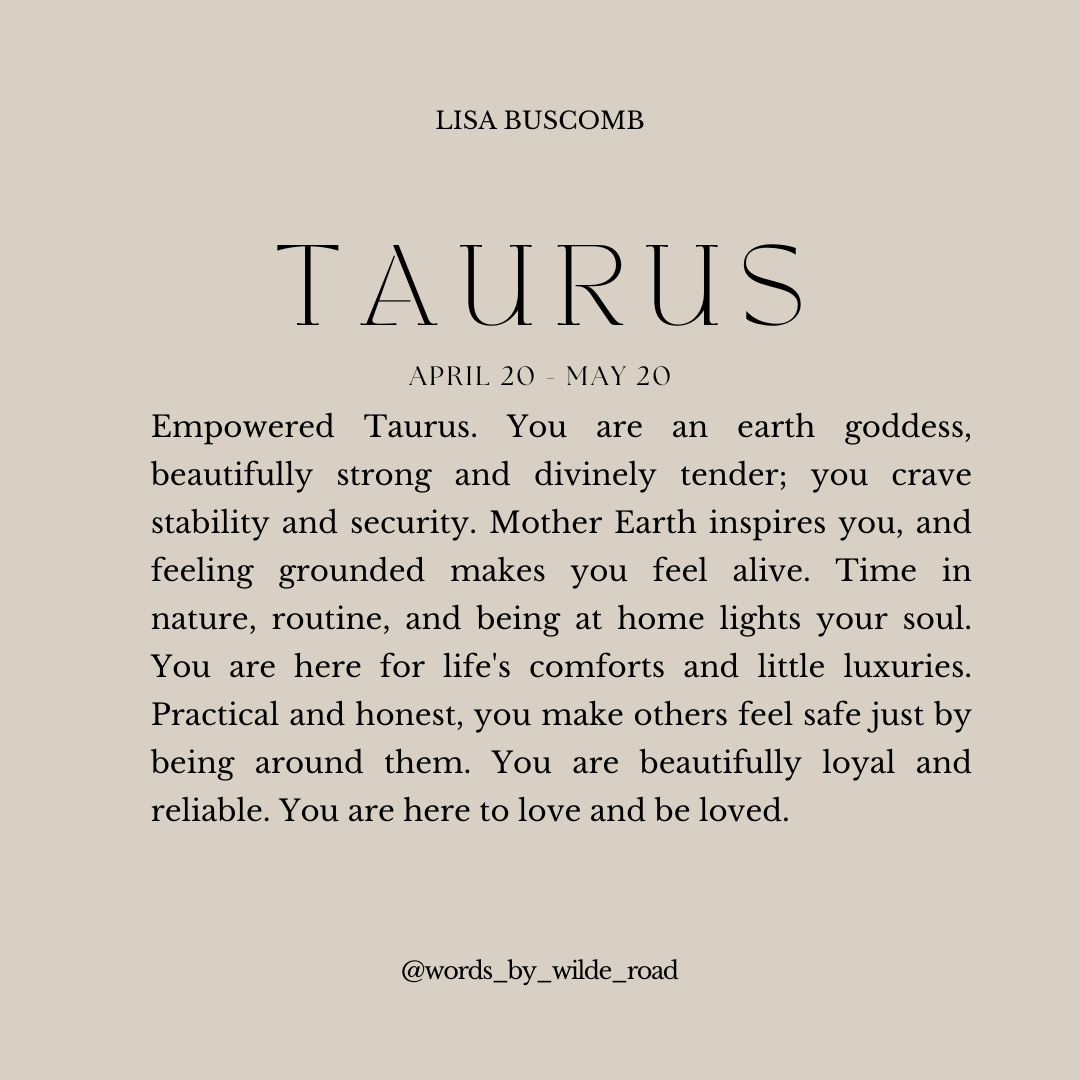'Taurus' The Zodiac Collection digital printable - Lisa Buscomb 