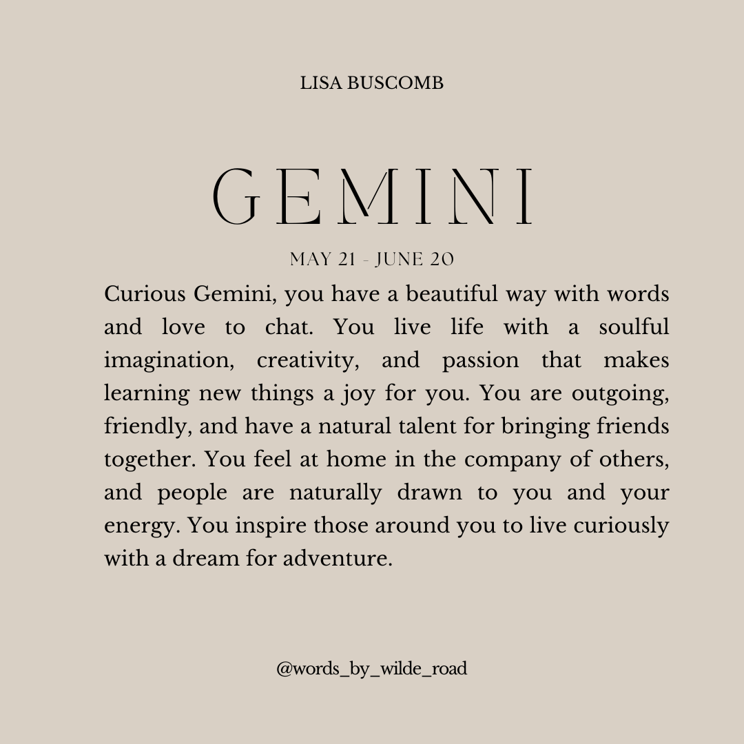 'Gemini' The Zodiac Collection digital printable - Lisa Buscomb 