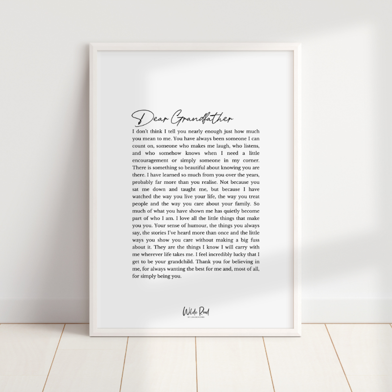 'Dear Grandfather' digital printable