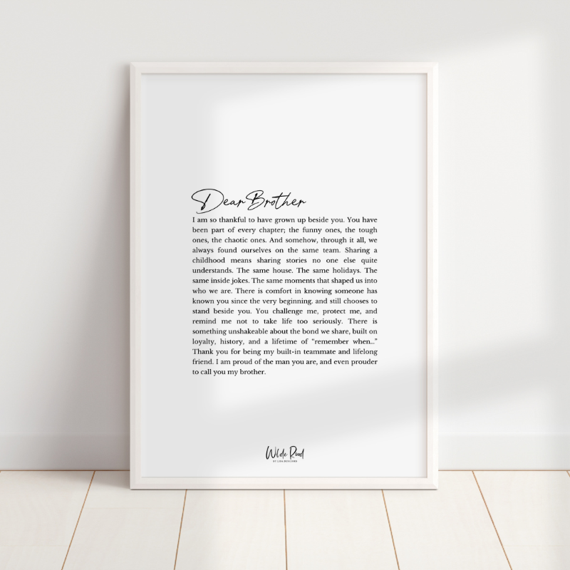 'Dear Brother' digital printable