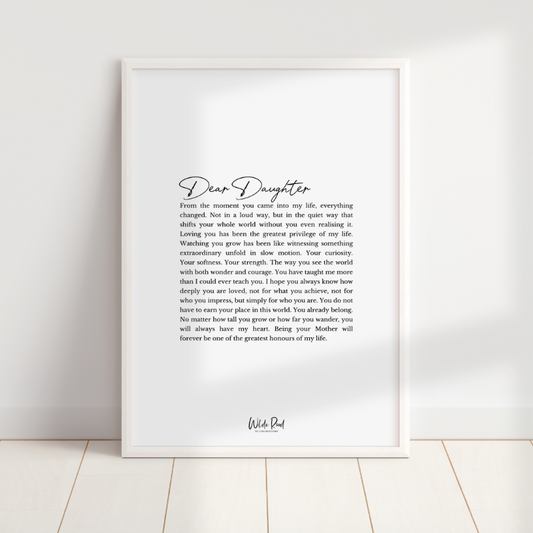 'Dear Daughter' digital printable