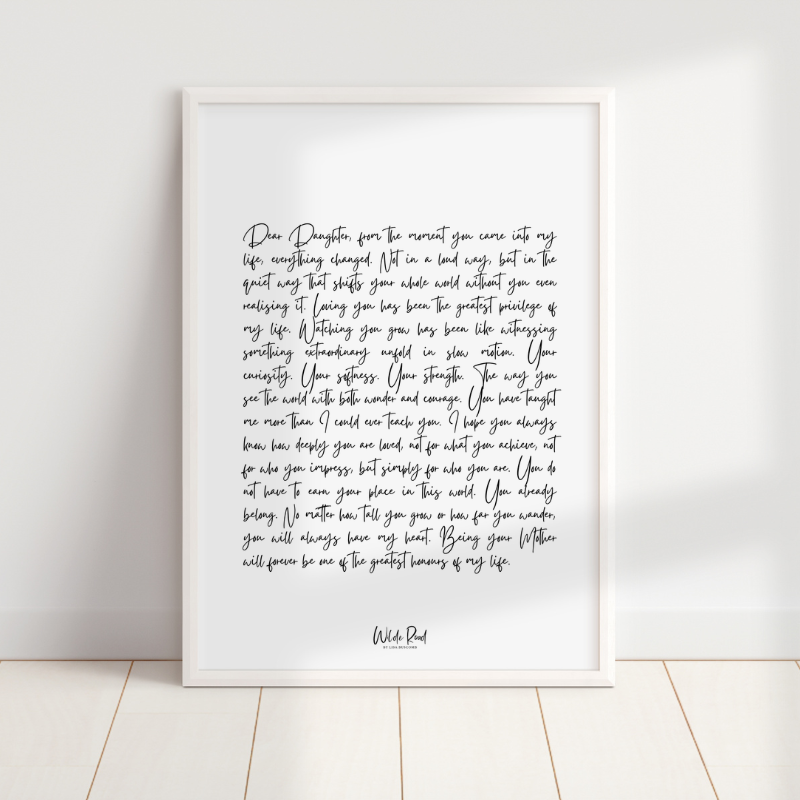 'Dear Daughter' digital printable