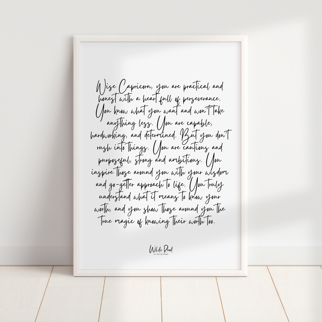 'Capricorn' script style digital printable - Lisa Buscomb 