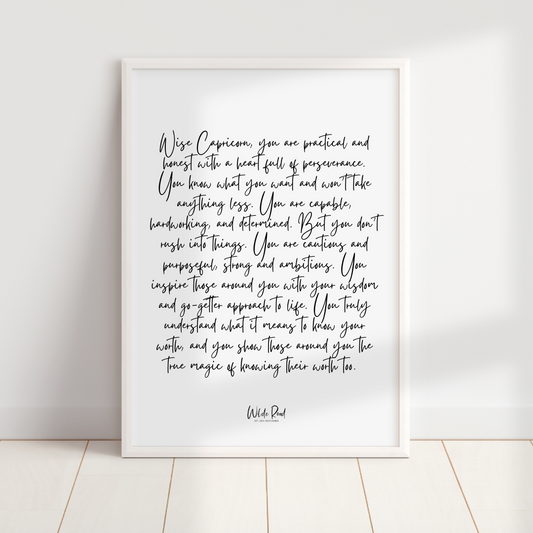 'Capricorn' script style digital printable - Lisa Buscomb 