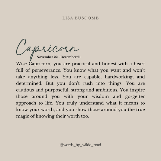 'Capricorn' script style digital printable - Lisa Buscomb 