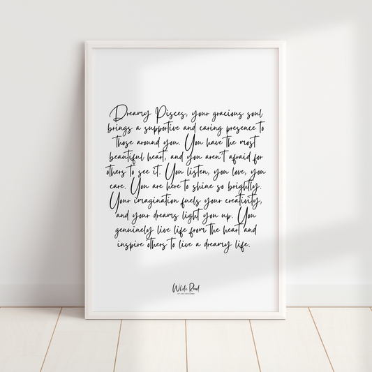 'Pisces' script style digital printable - Lisa Buscomb 