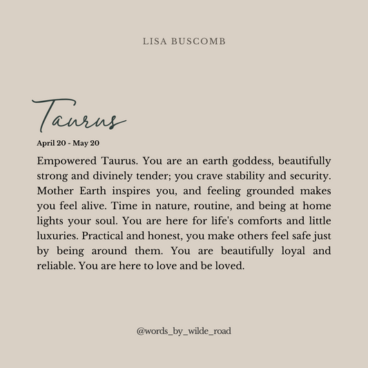 'Taurus' Script style digital printable - Lisa Buscomb 