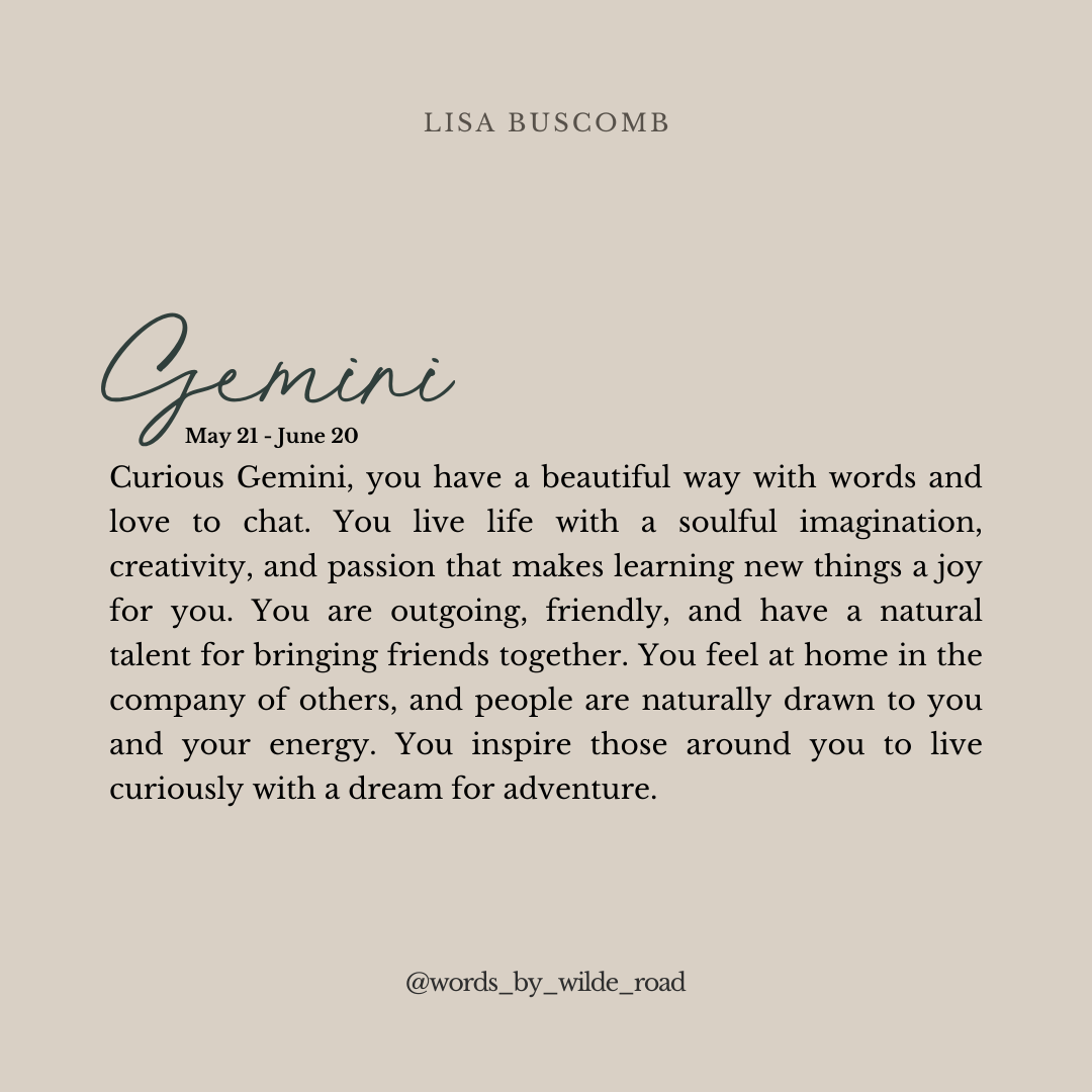 'Gemini' script style digital printable - Lisa Buscomb 