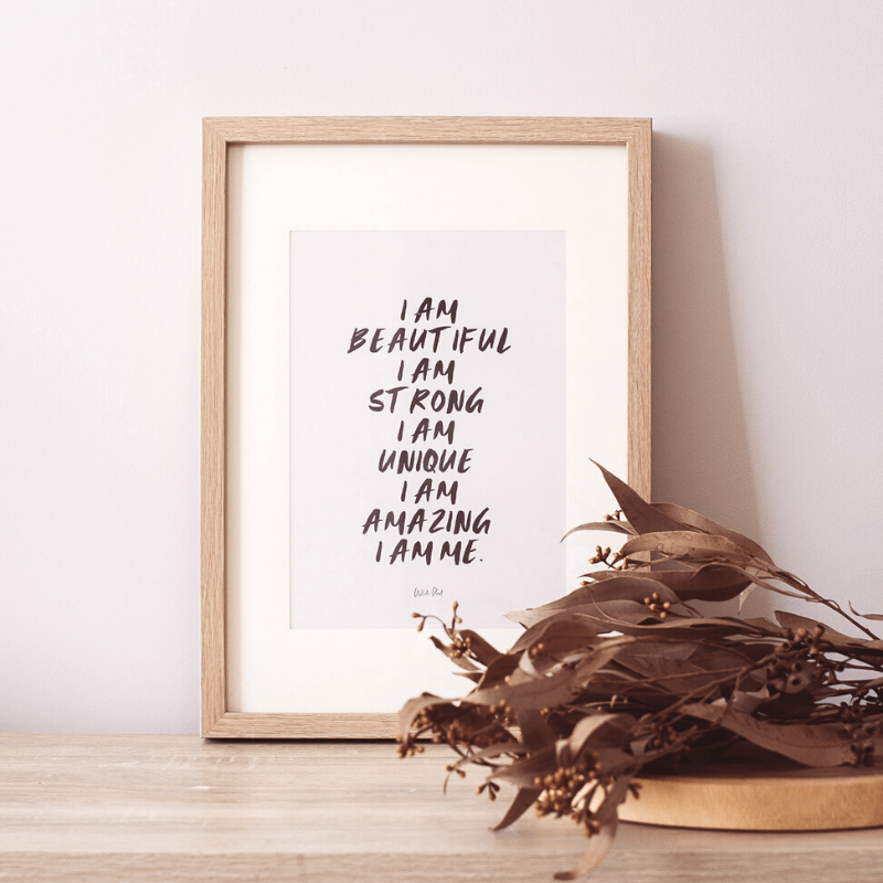 'I am beautiful' Print - Lisa Buscomb 