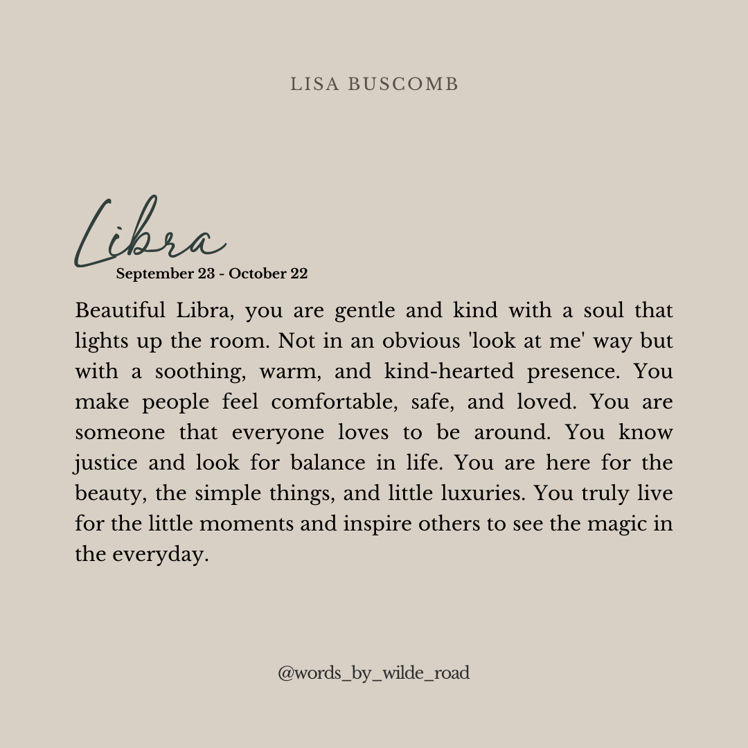 'Libra' script style digital printable - Lisa Buscomb 