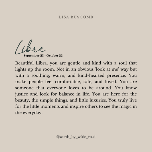 'Libra' script style digital printable - Lisa Buscomb 
