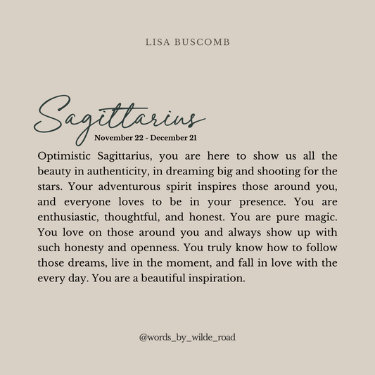 'Sagittarius' script style digital printable - Lisa Buscomb 